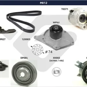Zestaw paska klinowego wielorowkowego HUTCHINSON MK12 Sprawdź teraz