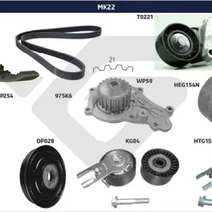 Zestaw paska klinowego wielorowkowego HUTCHINSON MK22 Kup online