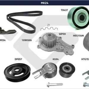 Premium Zestaw paska klinowego wielorowkowego HUTCHINSON MK24